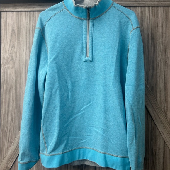 Tommy Bahama Aqua Quarter-Zip Pullover, reversible - Picture 1 of 4